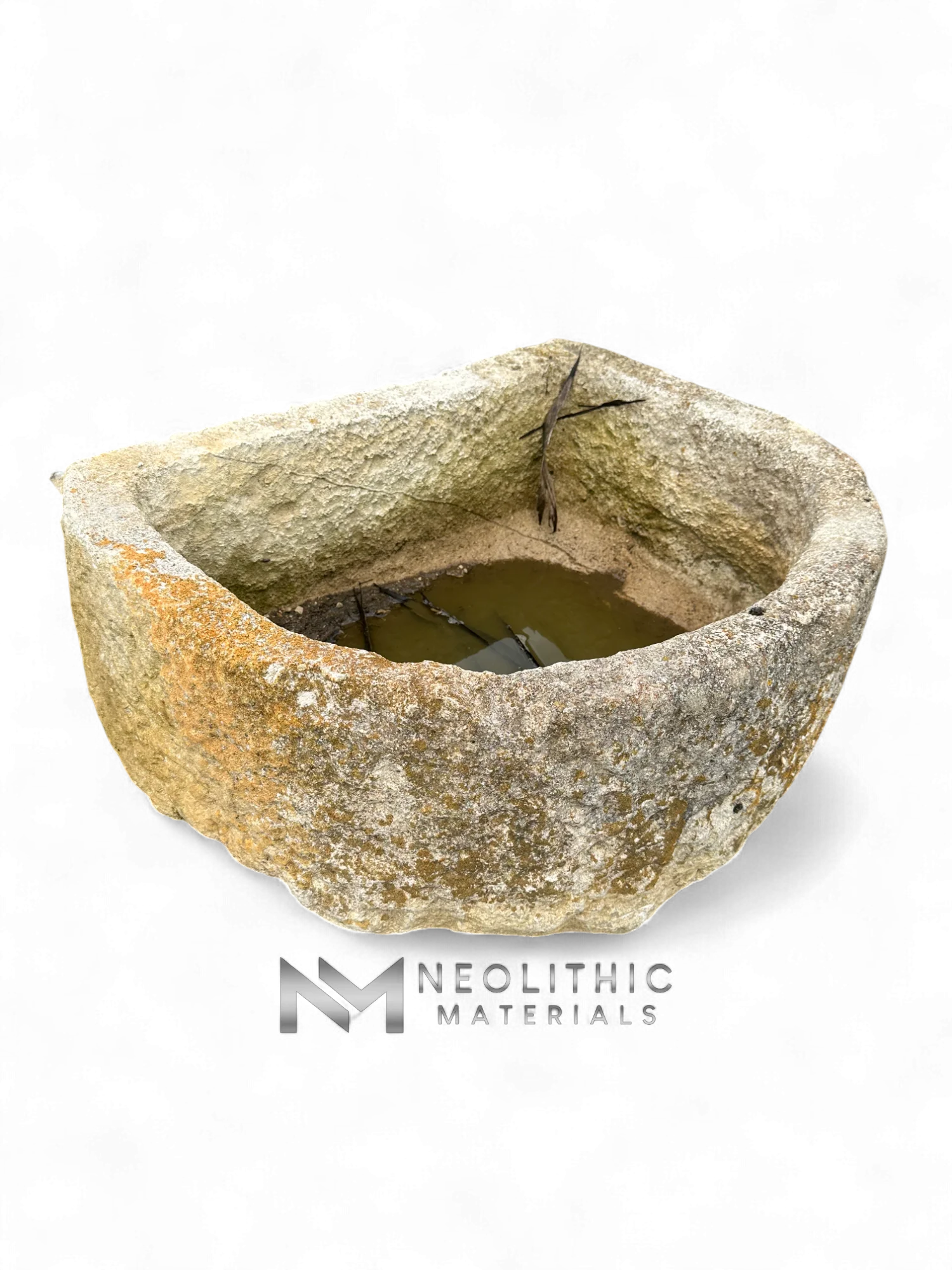 Antique French Half Moon Limestone Trough - Image 2